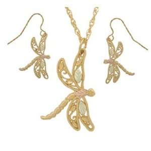  Dragonfly Black Hills Gold Jewelry Set Jewelry
