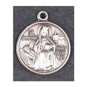  St. Dymphna Patron Saint Medal   Sterling Silver Jewelry