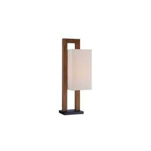   10037 0 1 Light Table Lamp in Walnut Black Wood