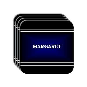 Personal Name Gift   MARGARET Set of 4 Mini Mousepad Coasters (black 