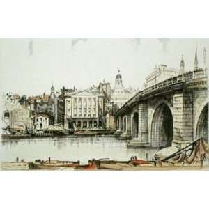  Blackfriars Bridge Etching , Topographical Engraving 