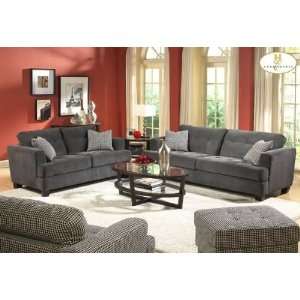 Maya Sofa Set 3pc in Chenille Finish 