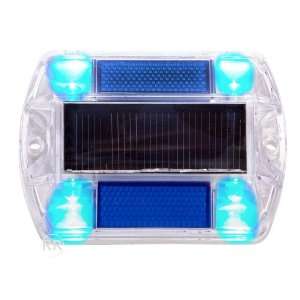 Blue Polycarbonate Solar Road Stud Path Deck Dock LED Lights (16 Pack)