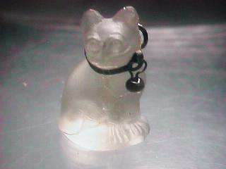Cracker Jack Prize Marked Czech Camphor Glass Cat  