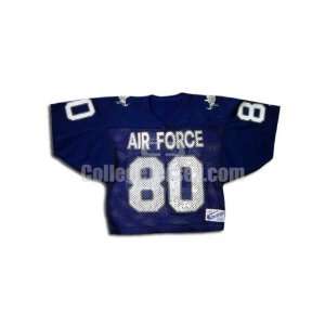  Blue No. 80 Game Used Air Force Champion Football Jersey 