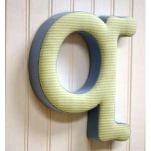  Blue and Green Fabric Wall Letter   q Baby