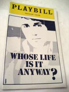 PLAYBILL WHOSE LIFE IS IT ANYWAY? TRAFALGAR THEATRE JULY 1979 TOM 