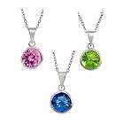 Sterling Silver Rhodium Plated Bezel Set 8mm CZ Pendant with Chain