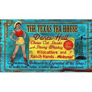  Vintage Signs   Texas Tea House Dance Hall Retro Wood Sign 