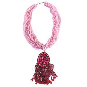    Fashion Bead Necklace 18L with Lovely Pendant 