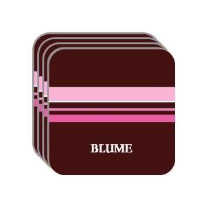 Personal Name Gift   BLUME Set of 4 Mini Mousepad Coasters (pink 