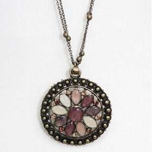  Bohemian Style Bronze Floral Pendant Necklace (Get a Free 