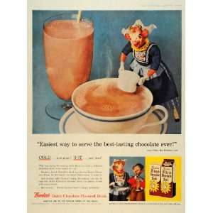  1956 Ad Chocolate Milk Dutch Borden Cow Elsie Cocoa 