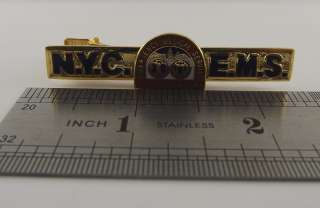 New Mens Gold Tone Tie Bar Tie Clasp New York City Emergency Medical 