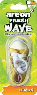 Areon Fresh Wave Sneaker Hanging Car Air Freshener, Lemon  