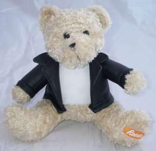 Galerie Reeses Plush Teddy Bear Black Leather Jacket 7  