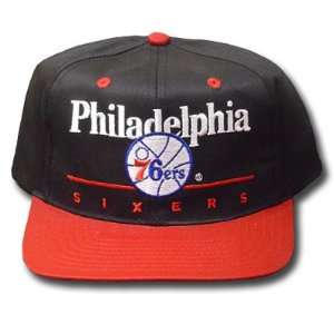 NBA PHILADELPHIA 76ERS OLD SCHOOL VINTAGE BLACK HAT CAP  