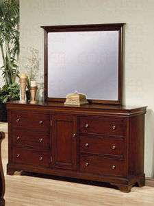 Mahogany 6 Drawer Dresser w/ Mirror   FREE S/H  