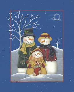 Snow Family Snowman Christmas Framed Picture Print Art  