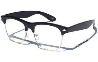   BLACK FRAME CLEAR LENS Full Size HIPSTER GLASSES NEW Specs Eyeglasses