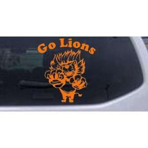 : Go Lions Team Sports Car Window Wall Laptop Decal Sticker    Orange 