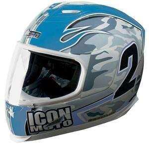  Icon Airframe Team Helmet   Medium/Baby Blue: Automotive