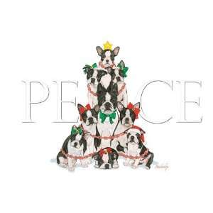 Pipsqueak Productions C542 Holiday Boxed Cards  Boston Terrier:  