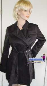 Kenneth Cole Reaction BLACK Rain Trench Coat Ladies NEW  