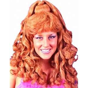    Spicy Glam Long Curly Bouffant Auburn Red Wig: Office Products