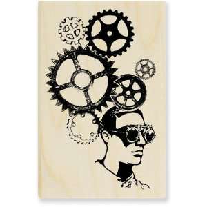  Gear Head (Steampunk)   Wood Mounted Rubber Stamp Arts 
