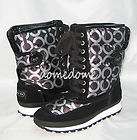 coach dorean black op art signature cc snow boots shoes