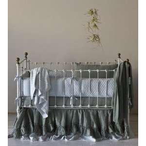  Linen Quilted 3 Piece Crib Bedding Set: Baby