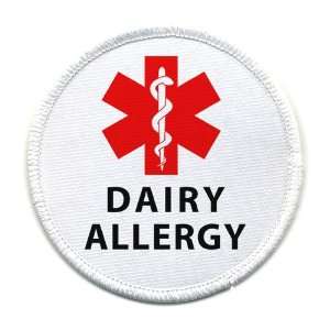 DAIRY ALLERGY Red Medical Alert 4 inch Sew on Patch