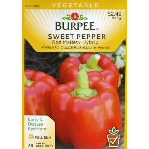  Burpee 65671 Pepper, Sweet Red Majesty Hybrid Seed Packet 