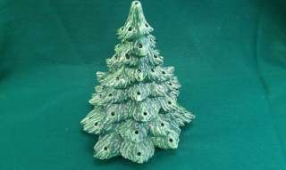   Green Vintage Ceramic Christmas Tree 11 tall 10 across base  