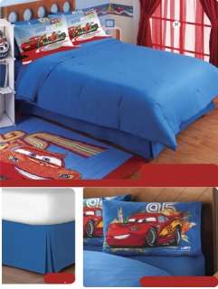   Disney Cars Pixar Blue Comforter Sheets Bedding Set Full 8pcs  