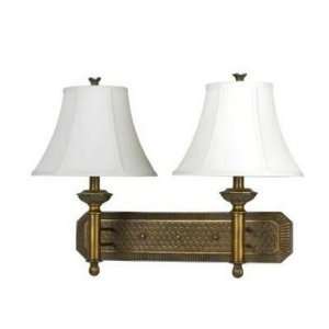  Antique Gold Finish Plug In Style Double Wall Lamp