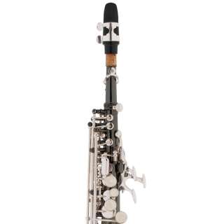 Mendini Straight Soprano Saxophone ~Black Nickel 2Tone  