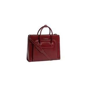   Lake Forest Italian Leather Ladies Briefcase   Red: Office Products