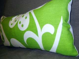   Fabric Custom Designer Pillow, Bolster,Cushion Green White  