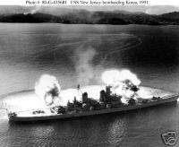 USS NEW JERSEY BB62 BOMBARDS TARGETS IN KOREA PHOTO  