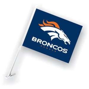   NIB Denver Broncos NFL 2 Car Flags & Wall Brackets: Sports & Outdoors