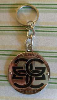 Engraved GENNA DeROSSI Silver Tone Metal KeyChain Key Chain Ring For 
