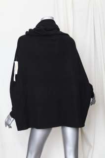 BIRD BY JUICY COUTURE Black CASHMERE Cowl/Funnel Neck Sweater/Poncho 