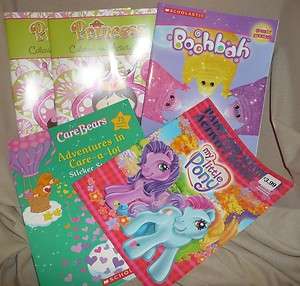  Sticker Activity Books My Little Pony Care Bears Boohbah crayons lot
