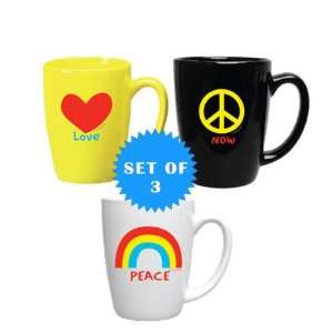  NOVELTY PEACE AND LOVE MUG SET OF 3 Electronics