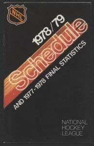 1978 79 NHL Hockey Schedule Booklet  