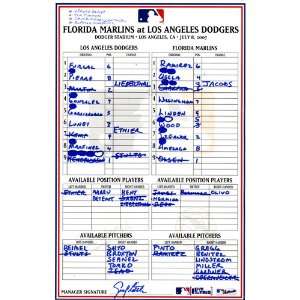   Used Lineup Card 7 08 2007   Game Used Lineup Cards