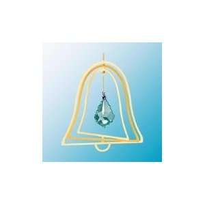   Moon Bell Spinner Ornament   Green Swarovski Crystal
