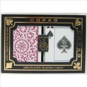   Cards Green and Burgundy Poker Size Jumbo Index: Sports & Outdoors